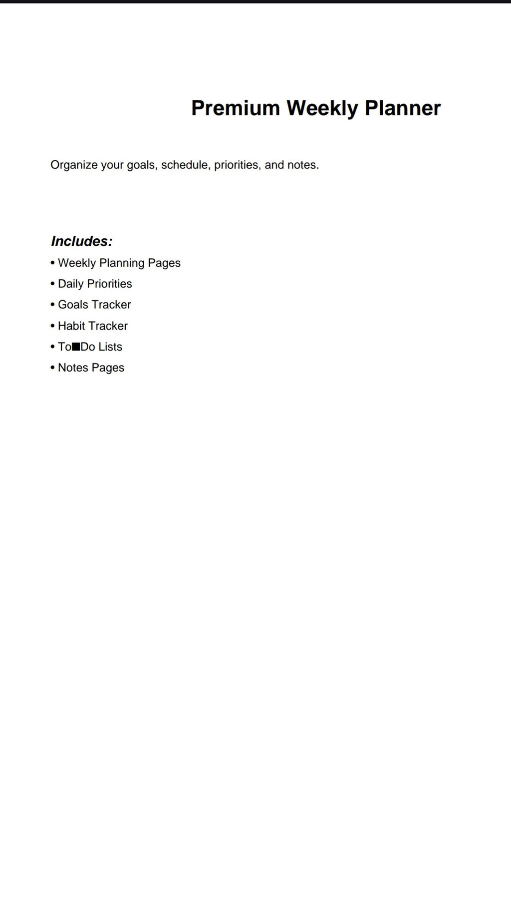 Premium  weekly  planner bundle (Copy)