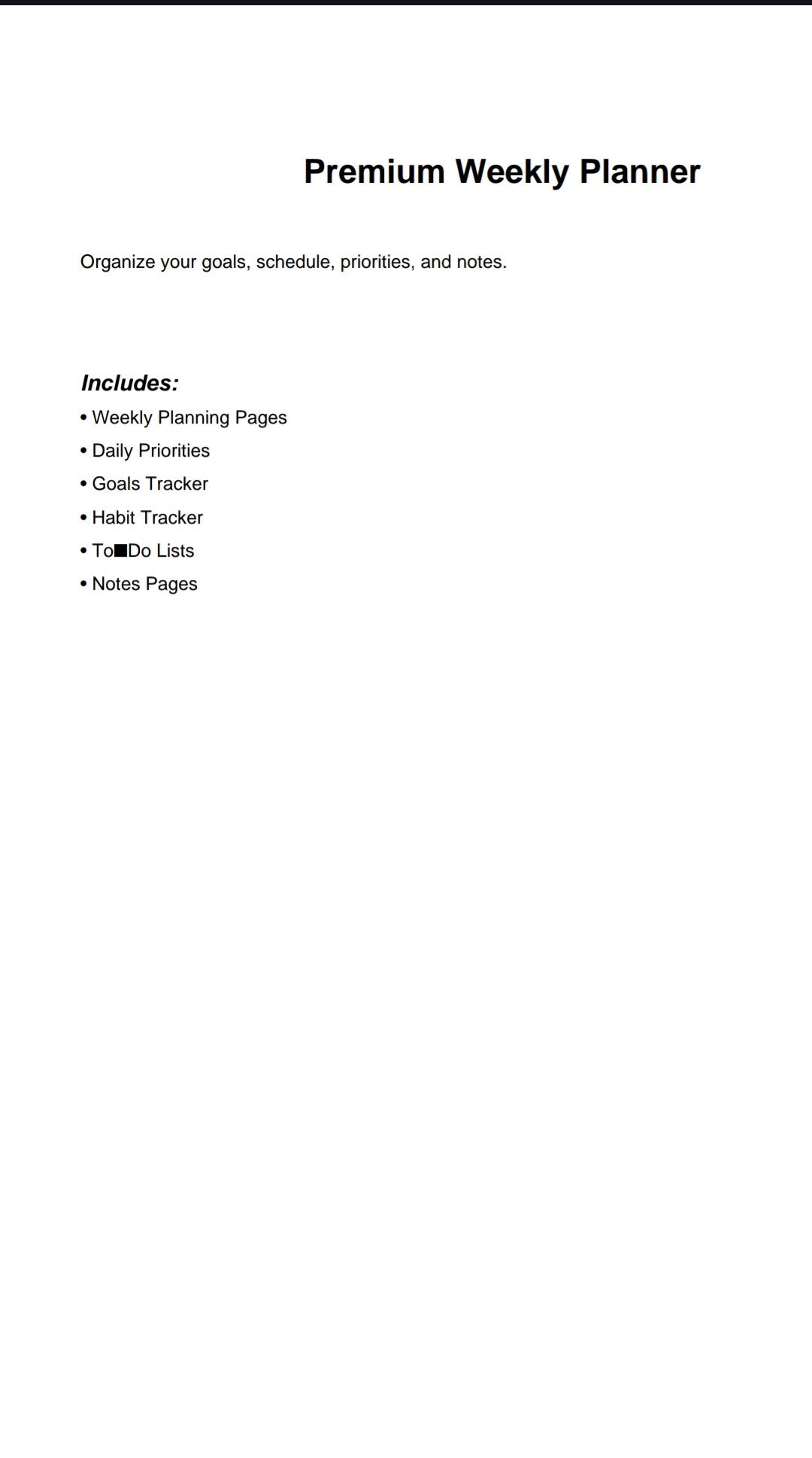 Premium  weekly  planner bundle (Copy)